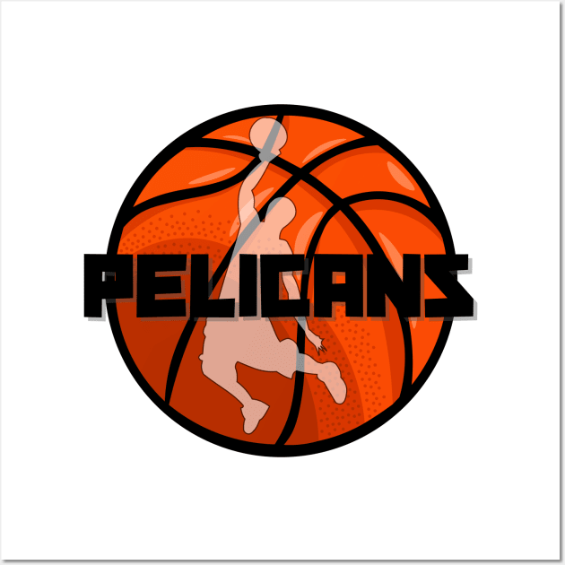 New Orleans Pelicans Basketball Wall Art by AlGenius